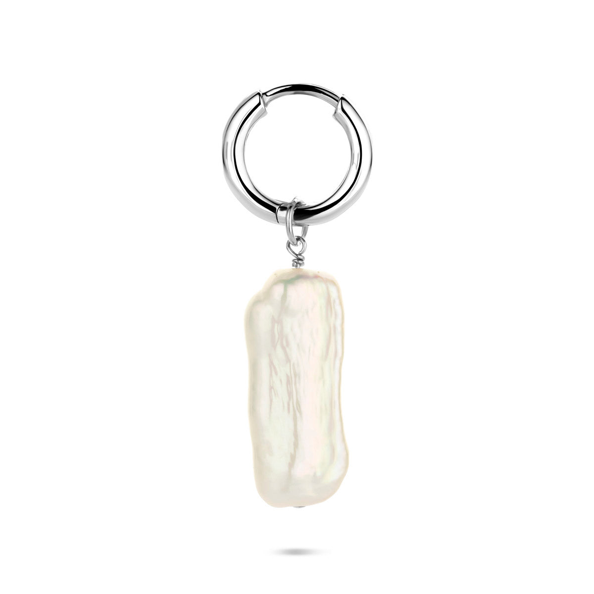 oorring parel per stuk 26 mm zilver gerhodineerd