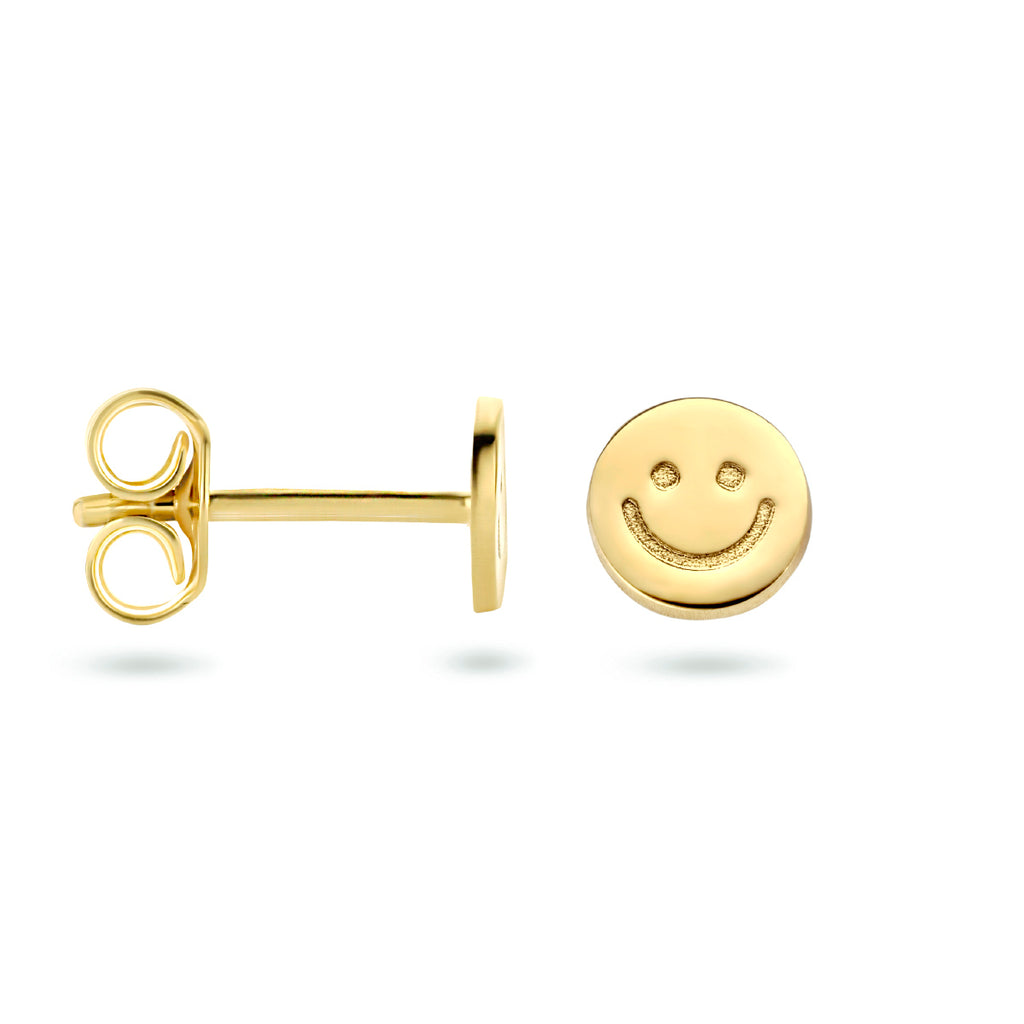 Ohrstecker Smiley 1 Mikron Silber vergoldet (gelb)
