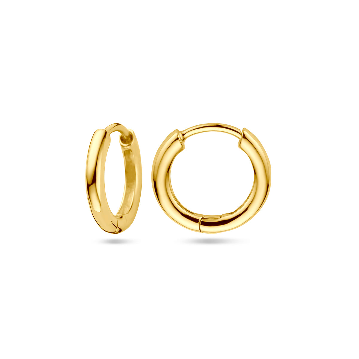 klapoorringen 13 mm 1 micron zilver verguld (geel)