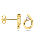 oorknoppen druppel zirkonia 14K geelgoud