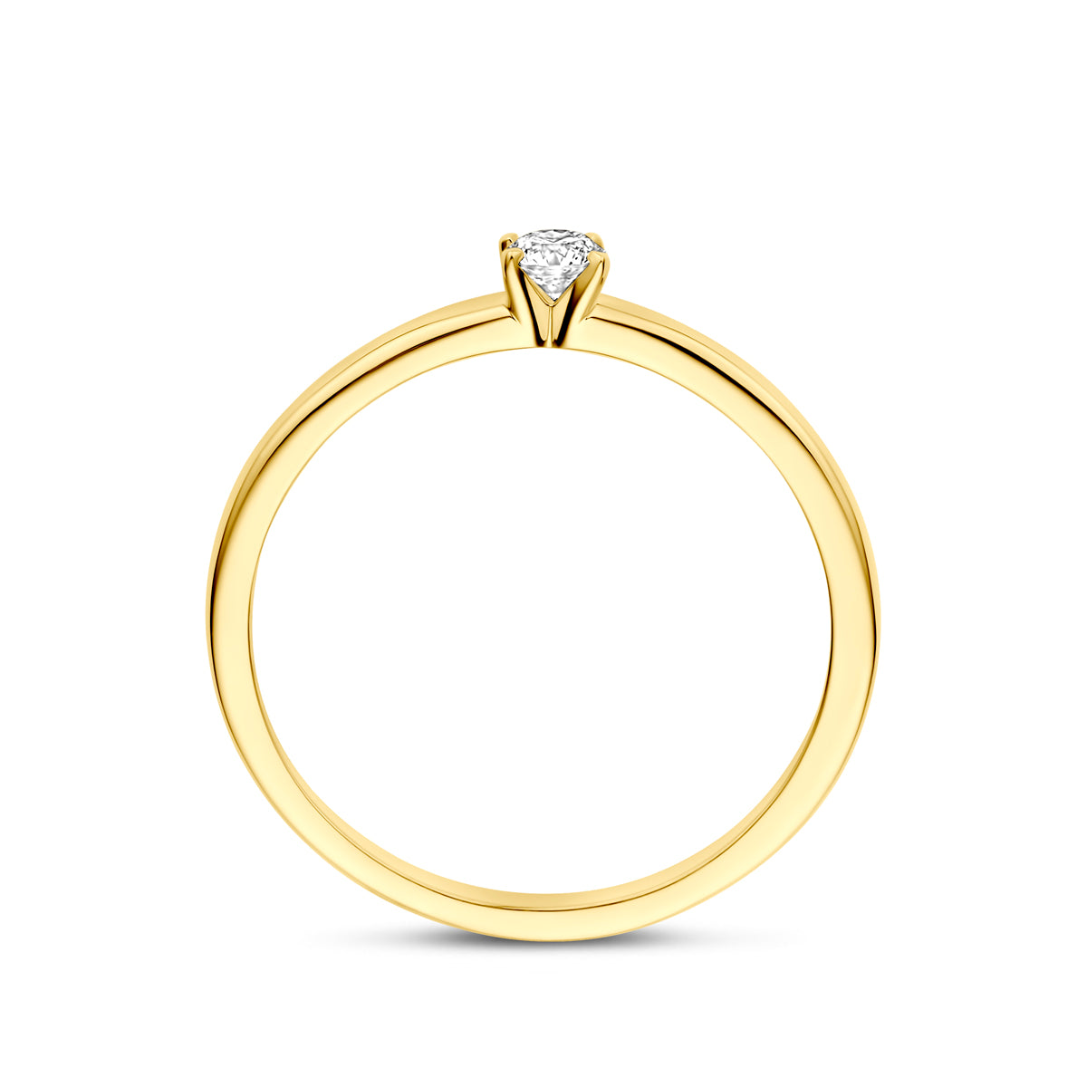 ring lab grown diamant 0.10ct g vs 14K geelgoud