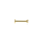 9k flat back piercing zirkonia 2 mm 9K geel