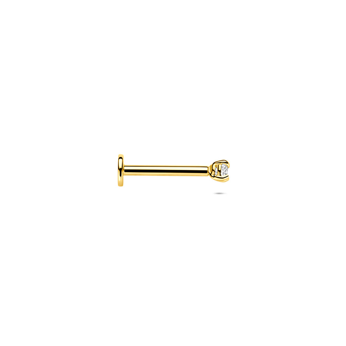 9k flat back piercing zirkonia 2 mm 9K geel