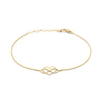 armband hart en infinity 16 + 3 cm 14K geelgoud