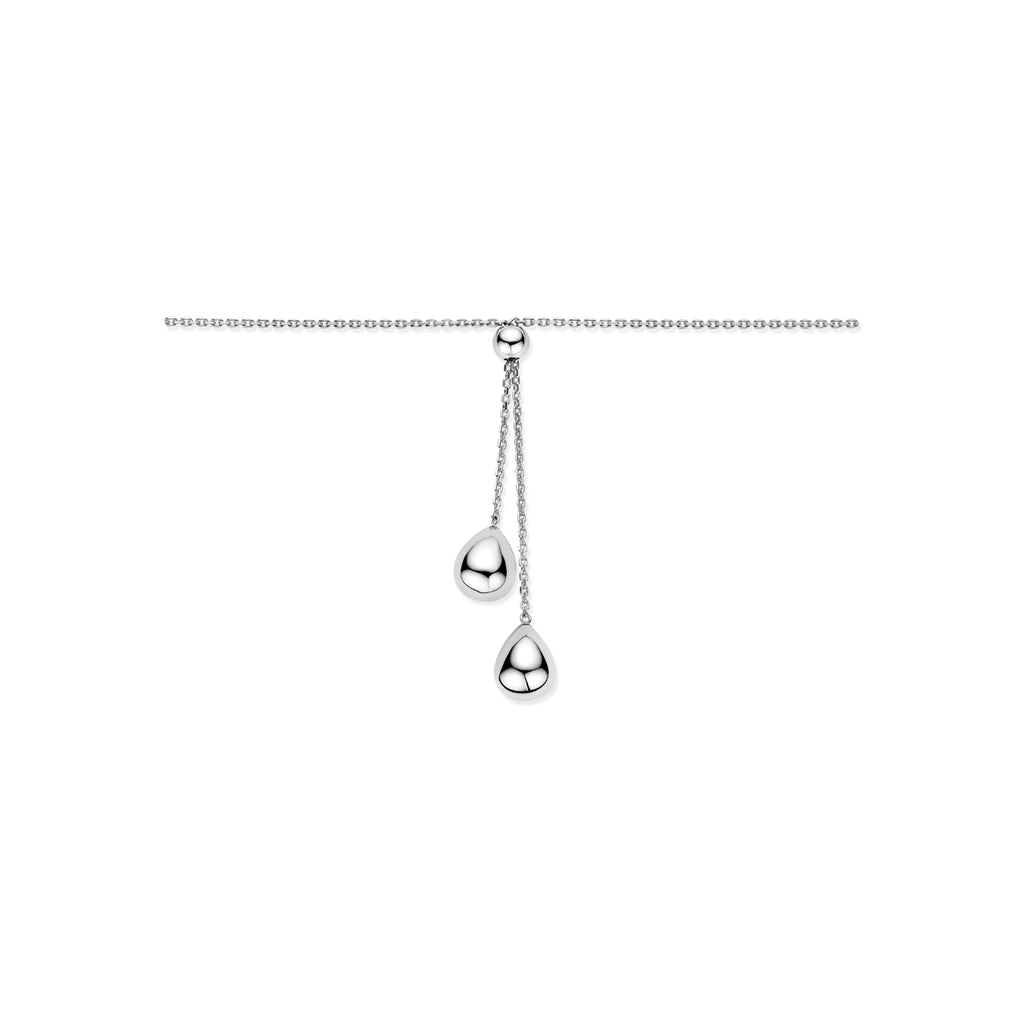 Y-Kette Kugeln 70 cm Silber rhodiniert