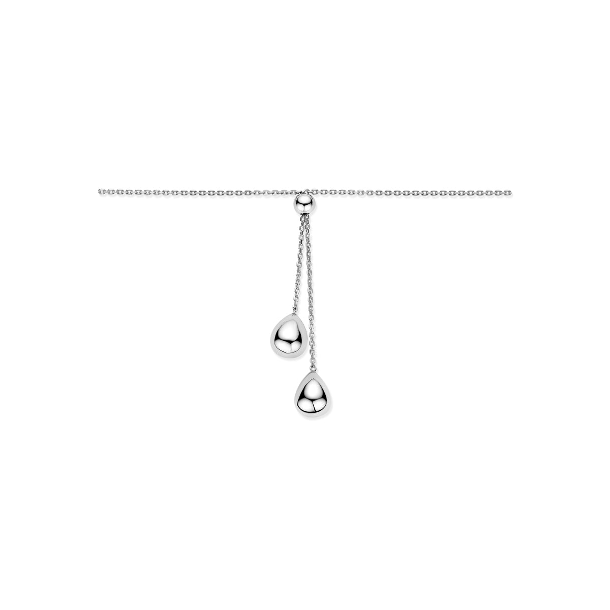 Y-Kette Kugeln 70 cm Silber rhodiniert