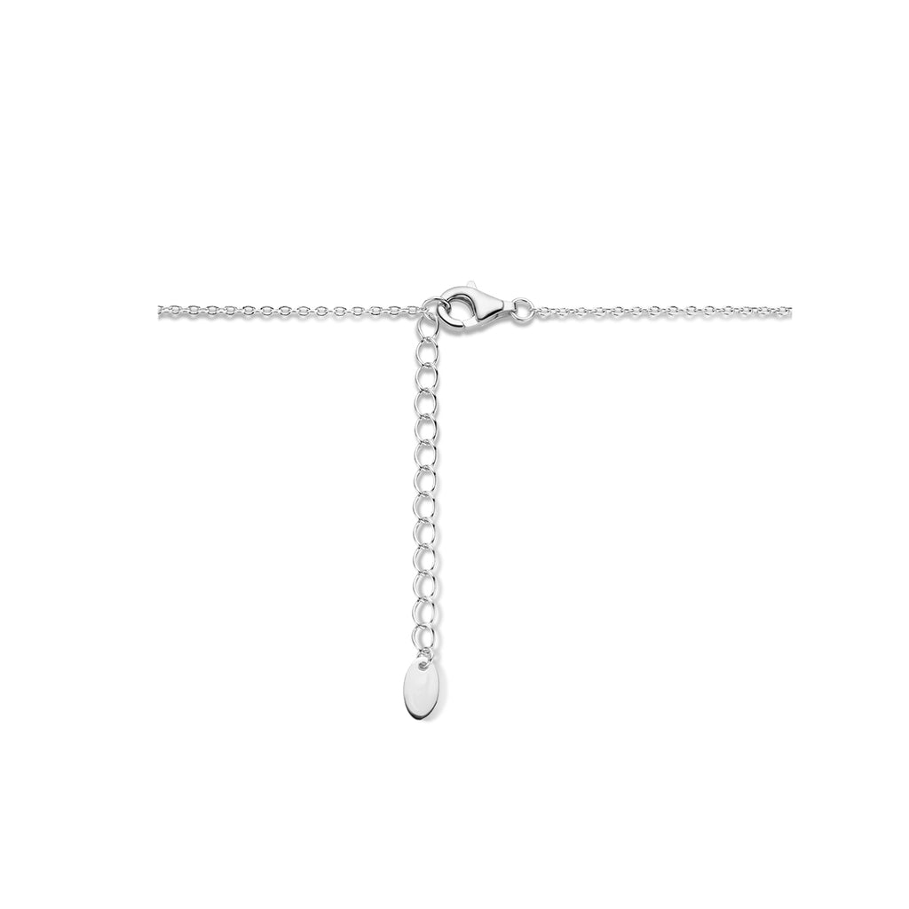 Gehämmerte Halskette 42 + 4 cm Silber rhodiniert