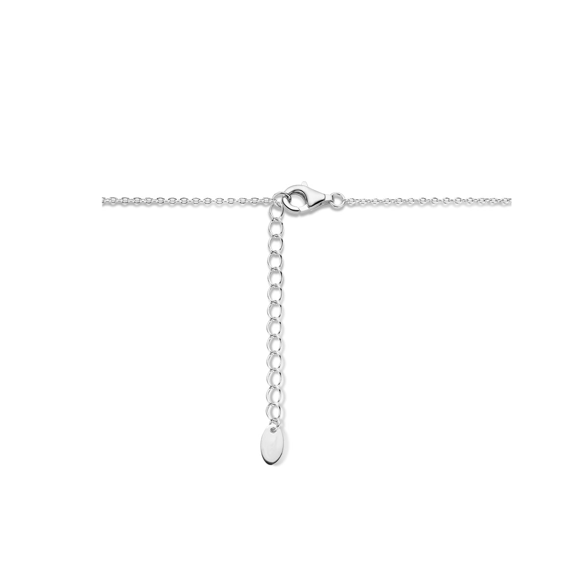 Gehämmerte Halskette 42 + 4 cm Silber rhodiniert