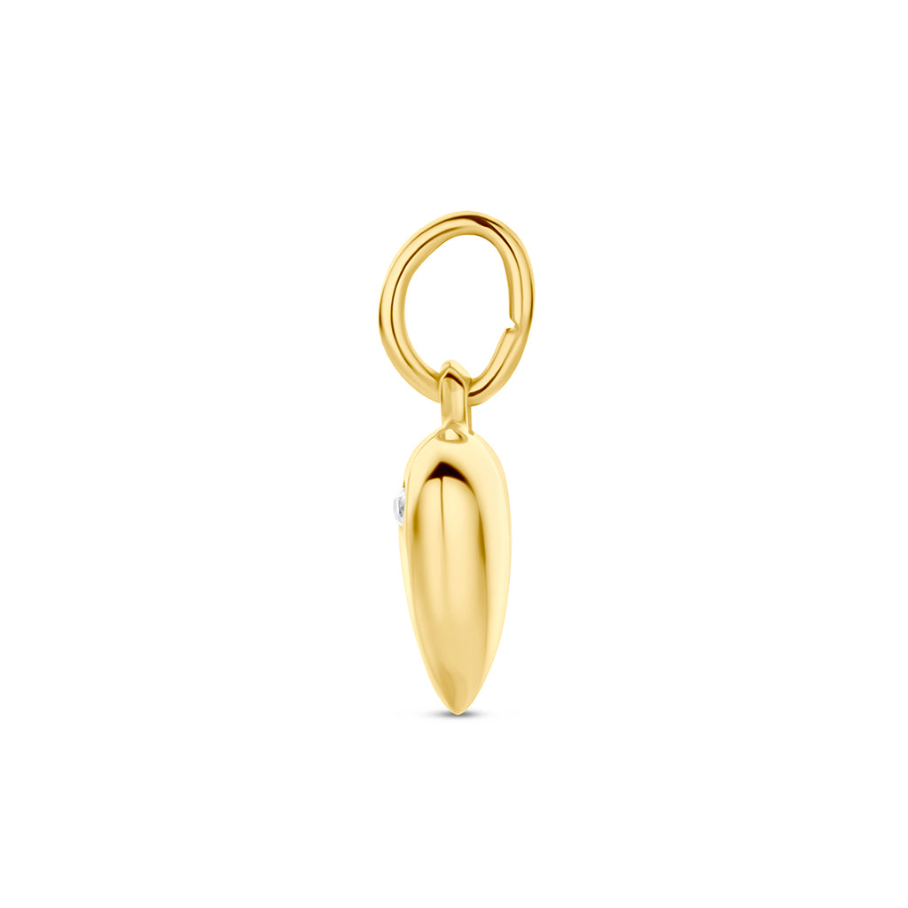 hanger hart zirkonia 14K geelgoud