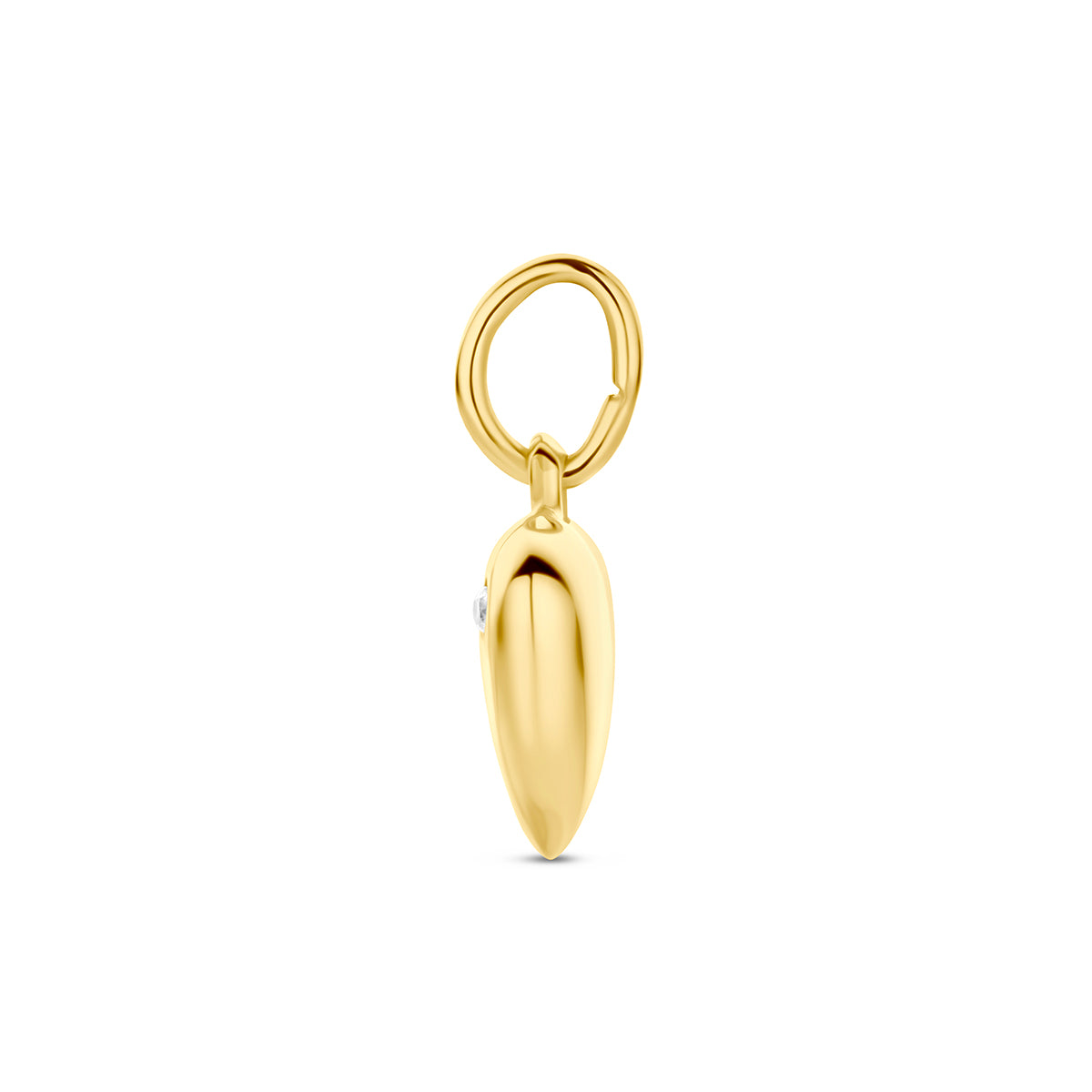 hanger hart zirkonia 14K geelgoud