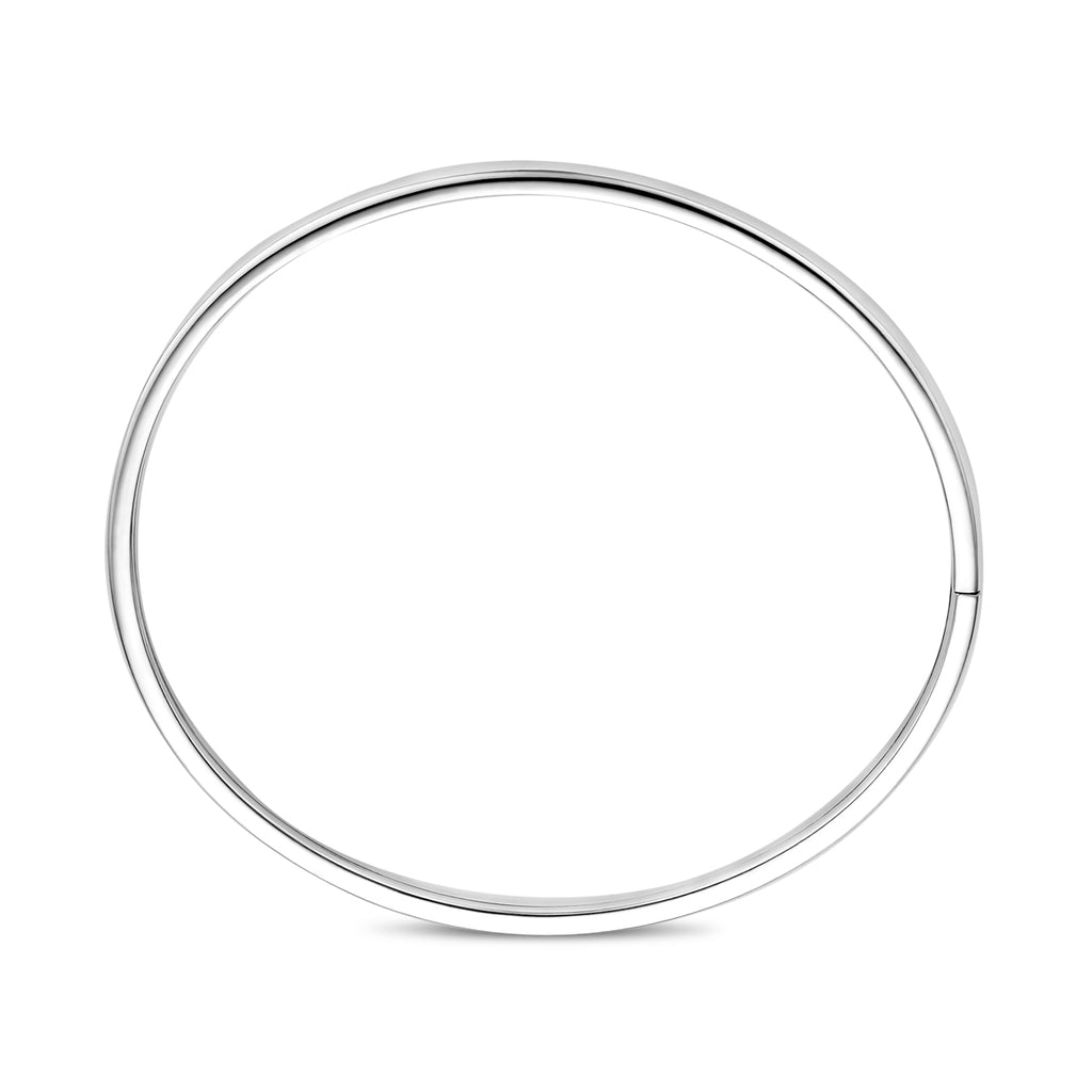 bangle dop 4 mm vlakke buis zilver wit