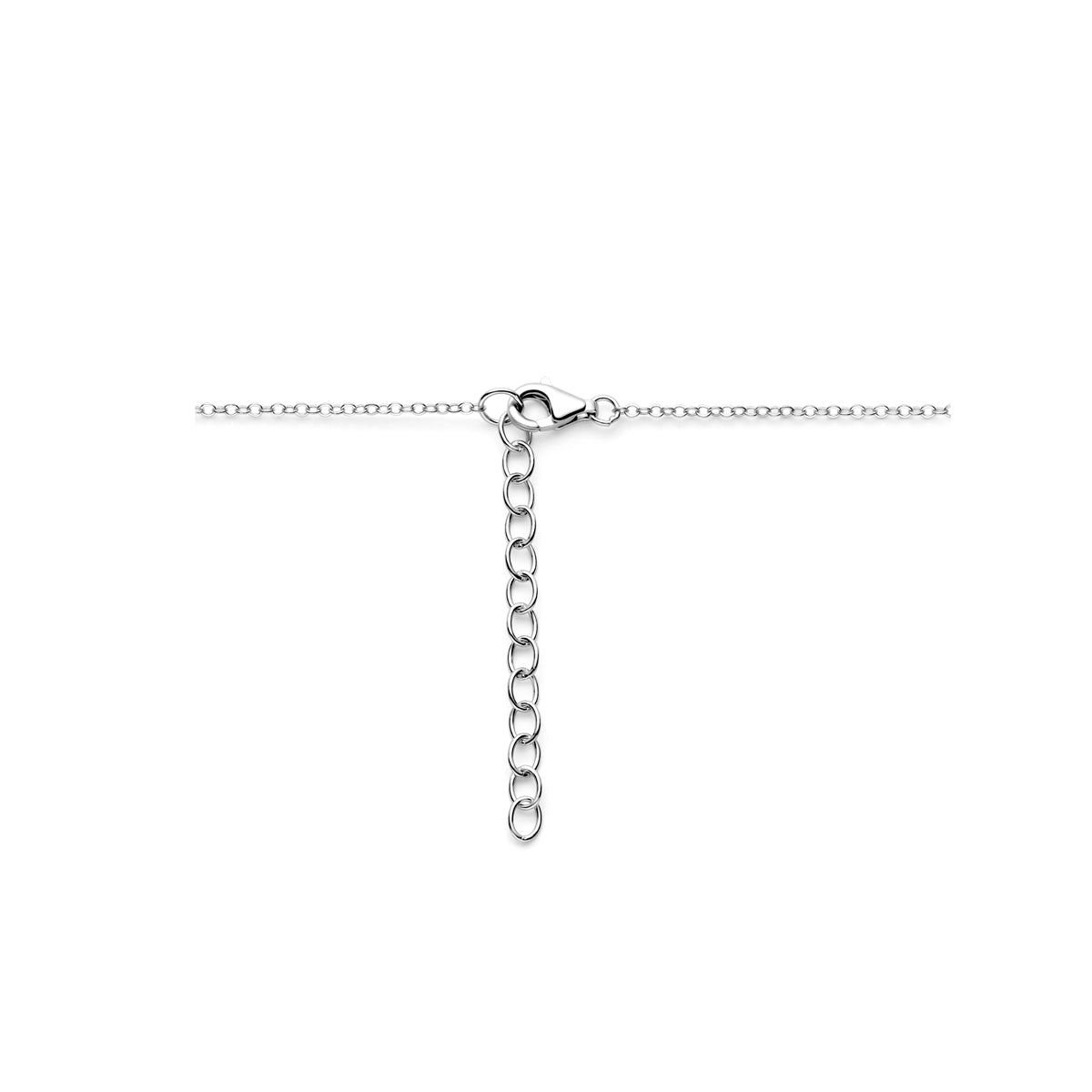 Halskette Herzen Zirkonia 40 + 4 cm Silber rhodiniert