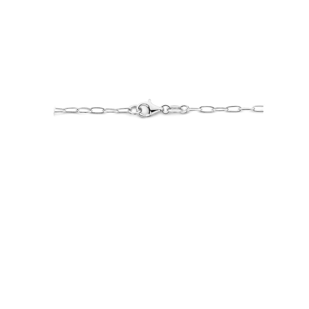 collier hart slot 42 cm zilver gerhodineerd