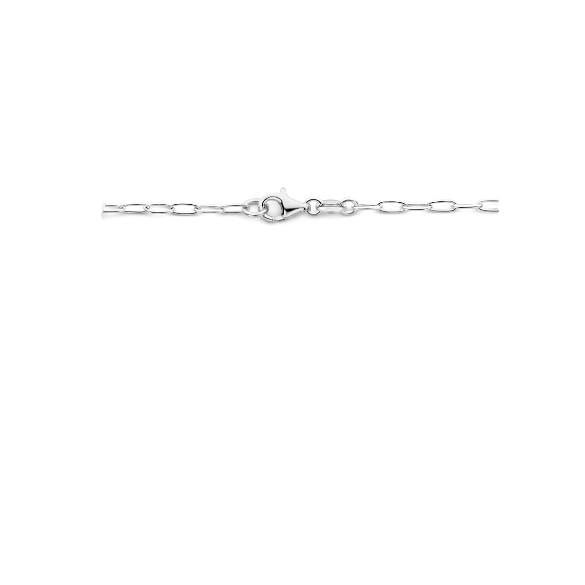 collier hart slot 42 cm zilver gerhodineerd