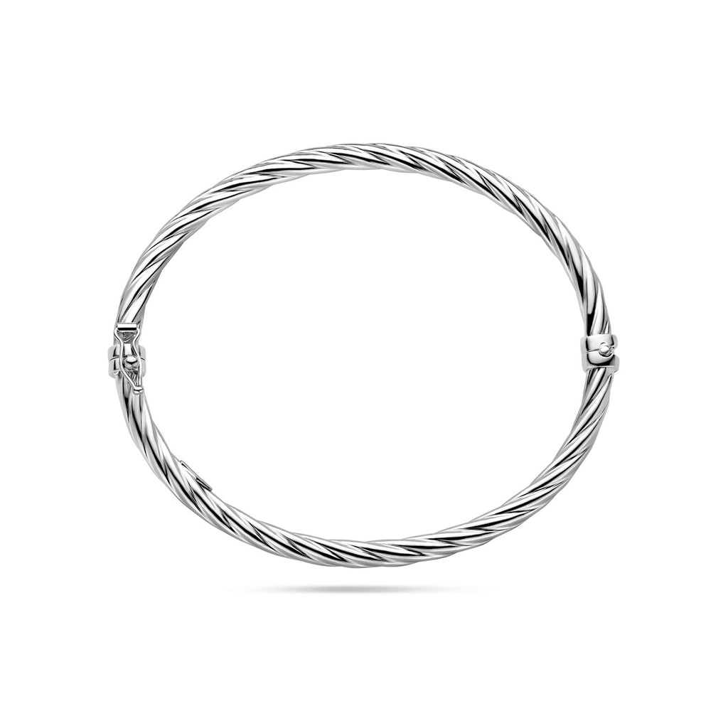 bangle gedraaid scharniersluiting 4 x 61 mm zilver gerhodineerd
