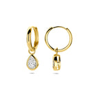 9 Karat Ohrringe Zirkonia 21 mm 9K gelb