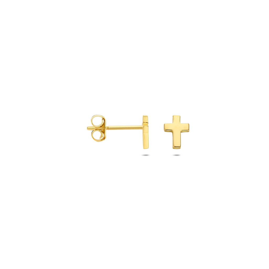 Kreuz-Ohrstecker aus 14-karätigem Gelbgold