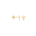 Kreuz-Ohrstecker aus 14-karätigem Gelbgold