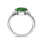 Ring Malachit rhodiniertes Silber
