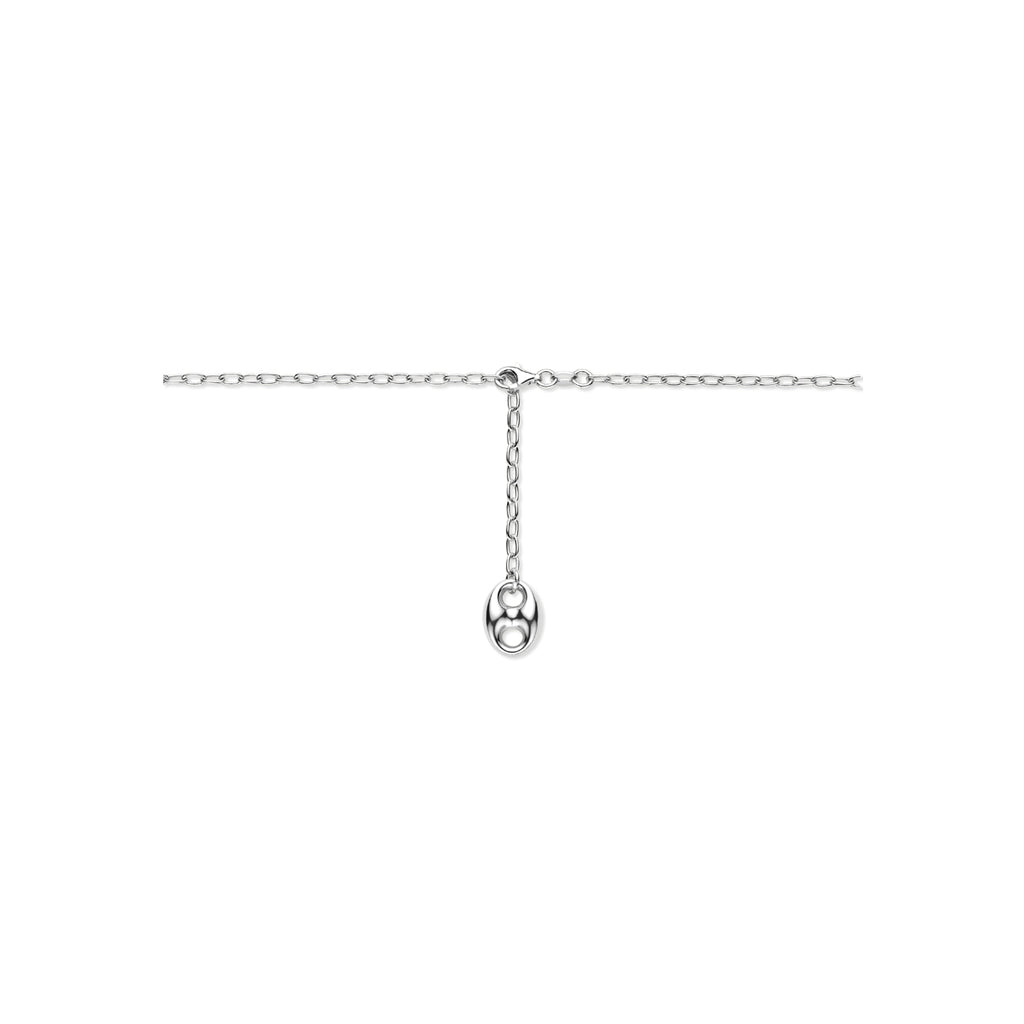 y-collier koffieboon 50 cm zilver gerhodineerd