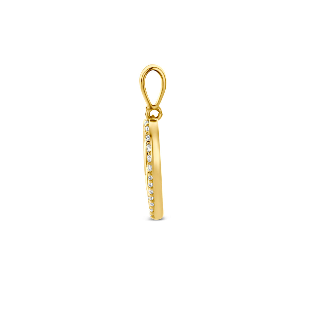 9k hanger hartjes zirkonia 13 mm 9K geel