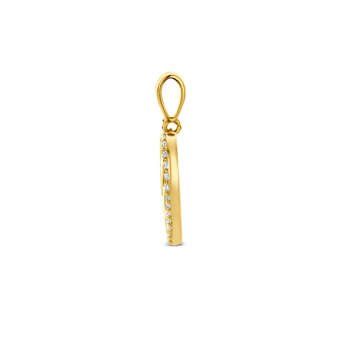 9k hanger hartjes zirkonia 13 mm 9K geel
