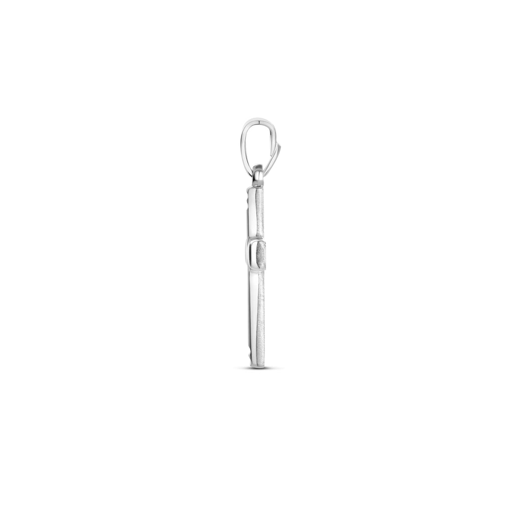hanger kruis poli/mat gediamanteerd 20 mm zilver gerhodineerd