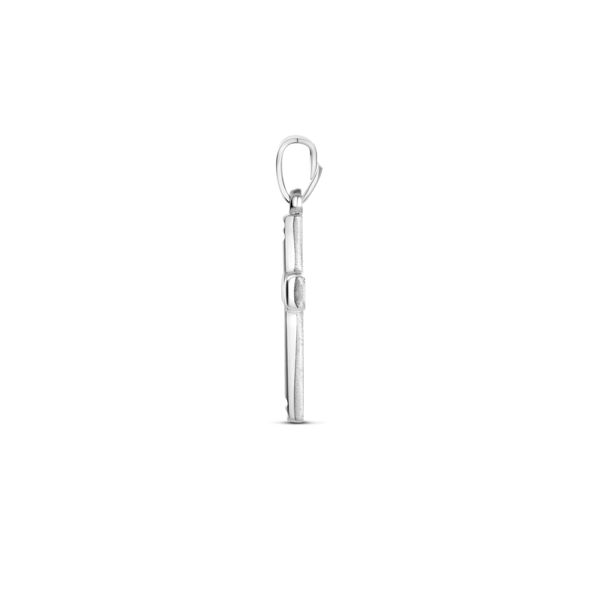 hanger kruis poli/mat gediamanteerd 20 mm zilver gerhodineerd