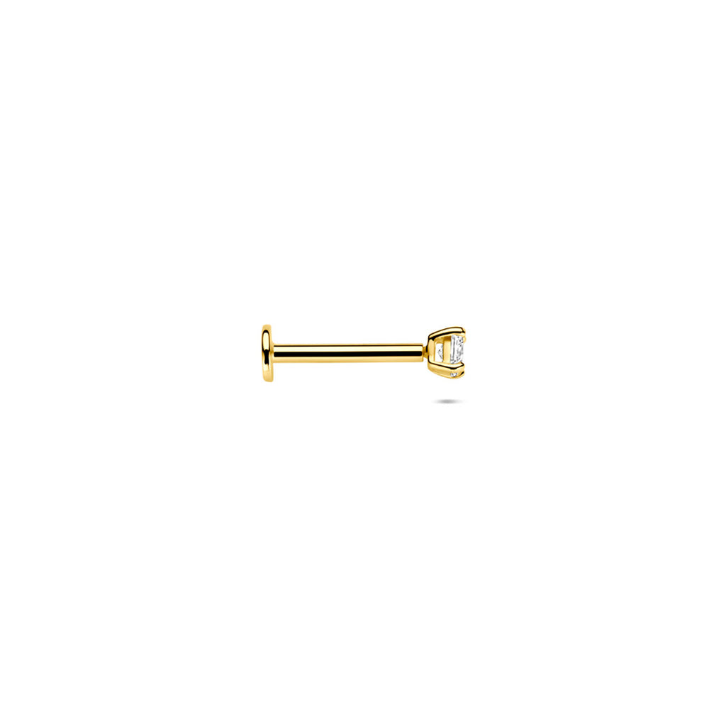 flat back piercing zirkonia 2,5 mm 14K geelgoud