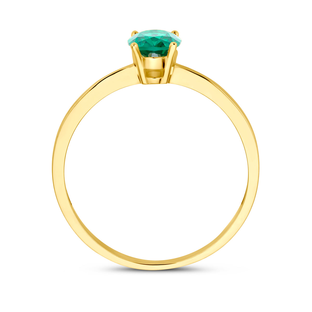 Ring grüner Zirkonia 14K Gelbgold