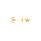 9k oorknoppen ster 4 mm 9K geel