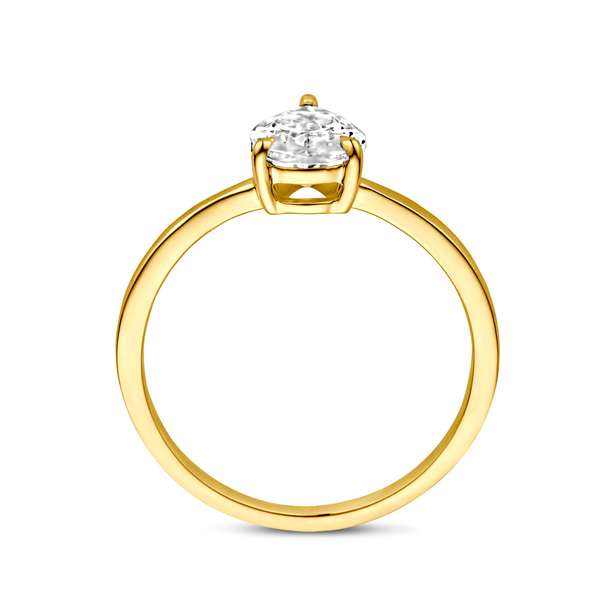 ring zirkonia 14K geelgoud