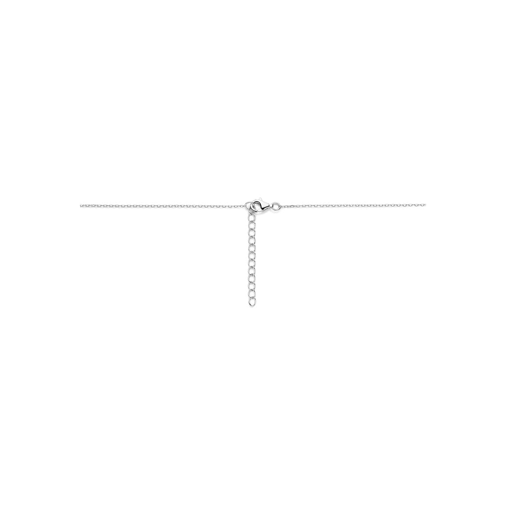 collier zirkonia 40 + 4 cm zilver gerhodineerd