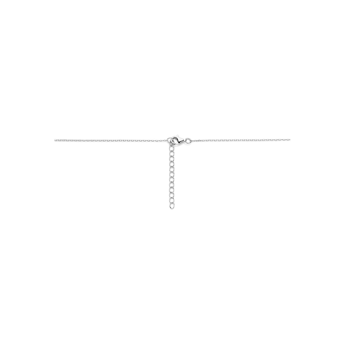 collier zirkonia 40 + 4 cm zilver gerhodineerd