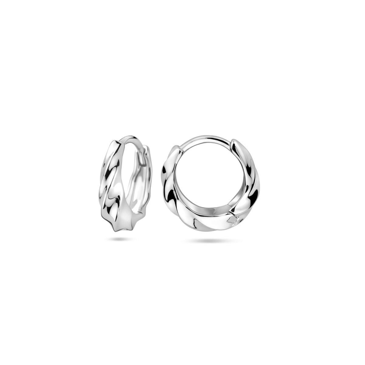 Creolen gedreht 13 mm Silber rhodiniert