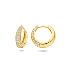 klapoorringen zirkonia buis 4 mm 1 micron zilver verguld (geel)