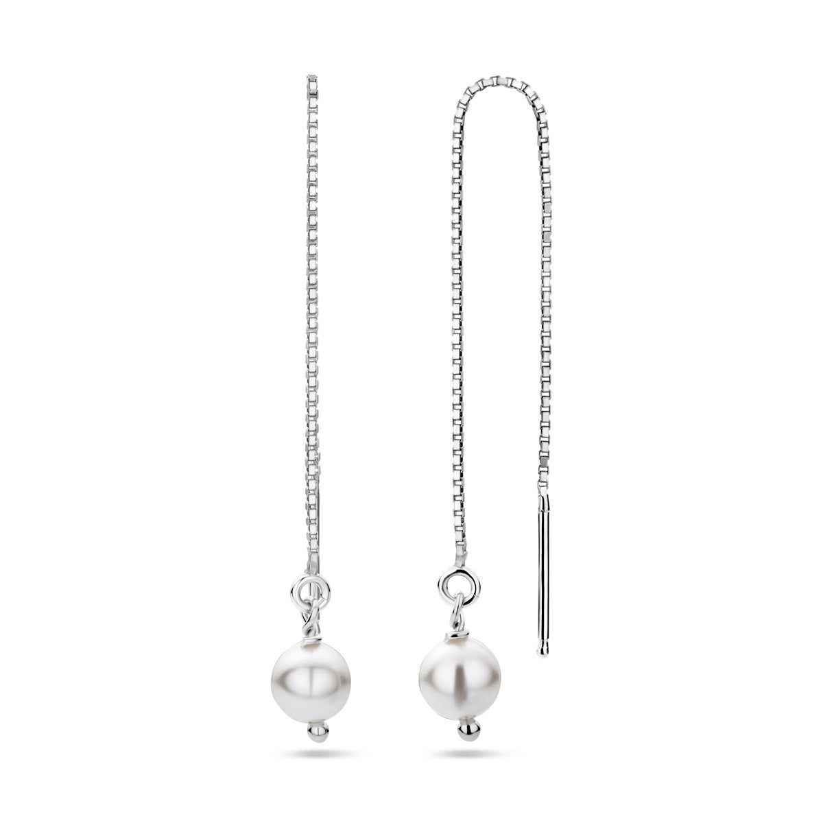 doortrekoorbellen swarovski parel zilver gerhodineerd