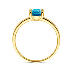 ring london blue topaas 14K geelgoud