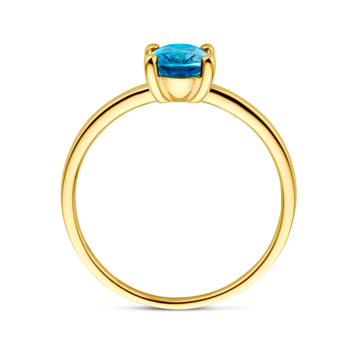 ring london blue topaas 14K geelgoud