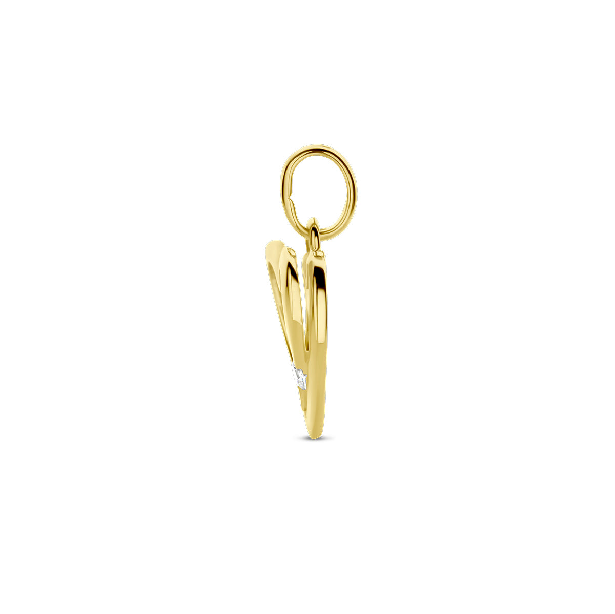 hanger hartje zirkonia 14K geelgoud