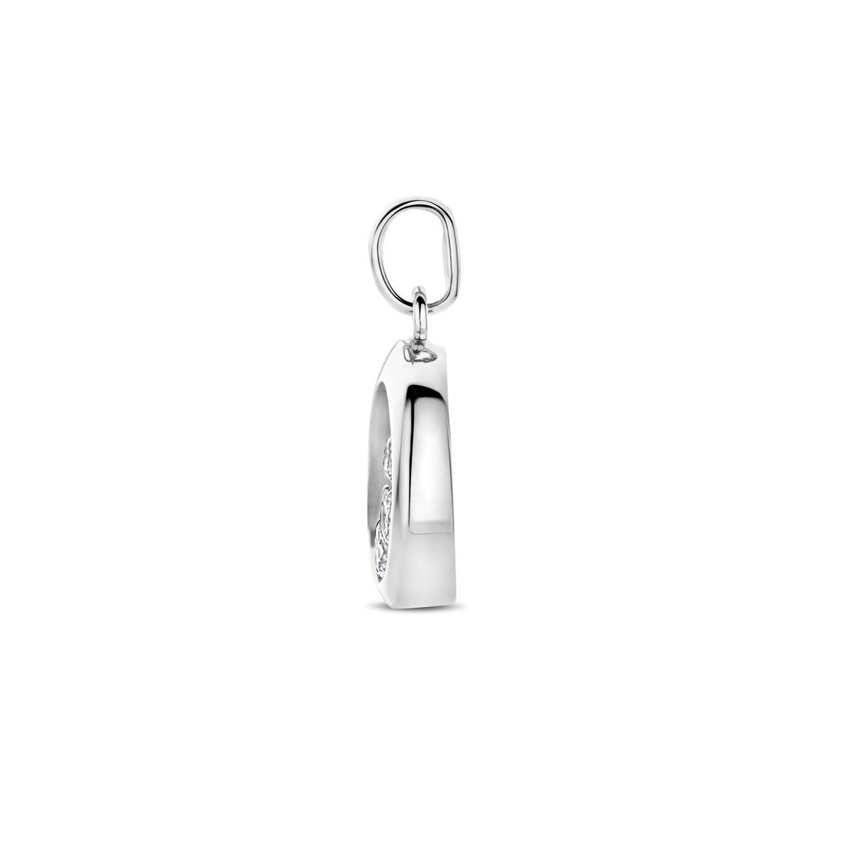Anhänger Zirkonia 18 mm rhodiniertes Silber