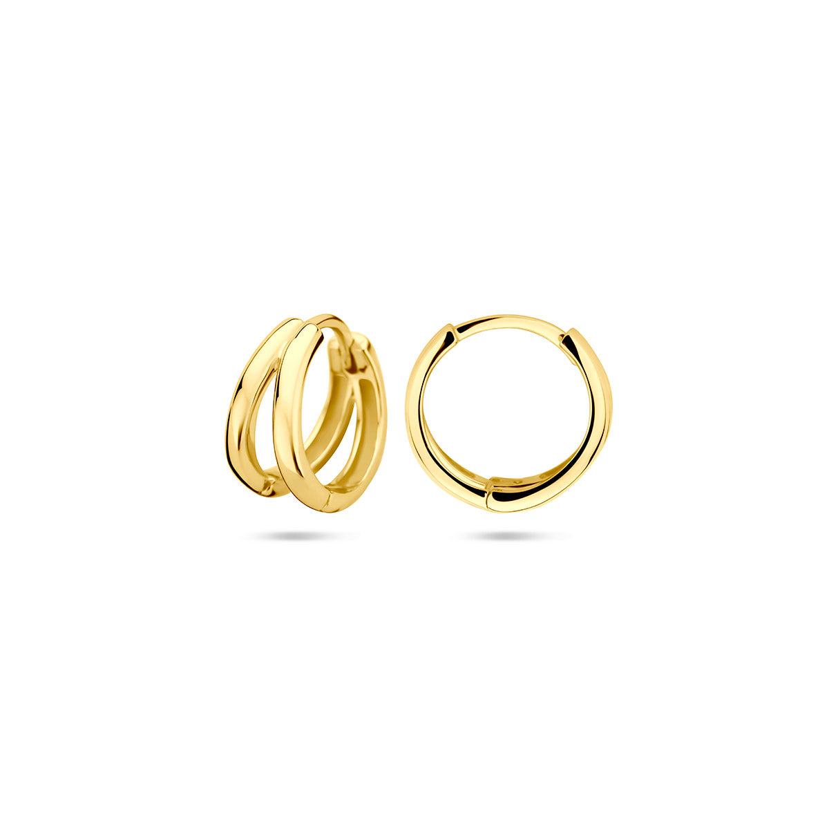 klapoorringen 12,5 mm  1 micron zilver verguld (geel)