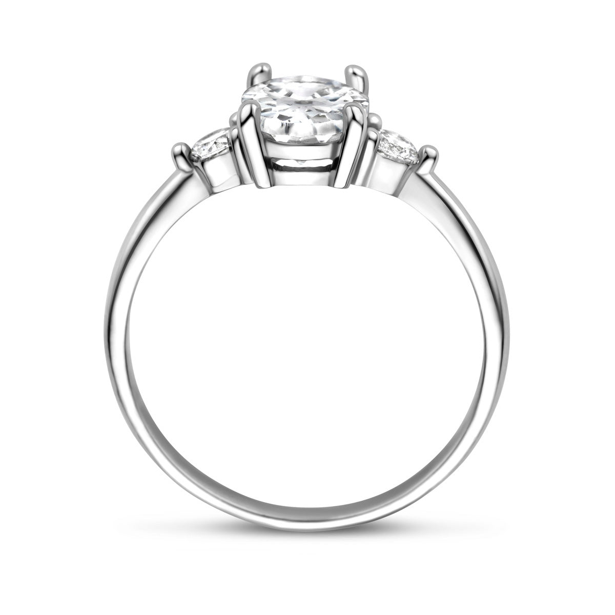 Ring Trilogie Zirkonia Silber rhodiniert