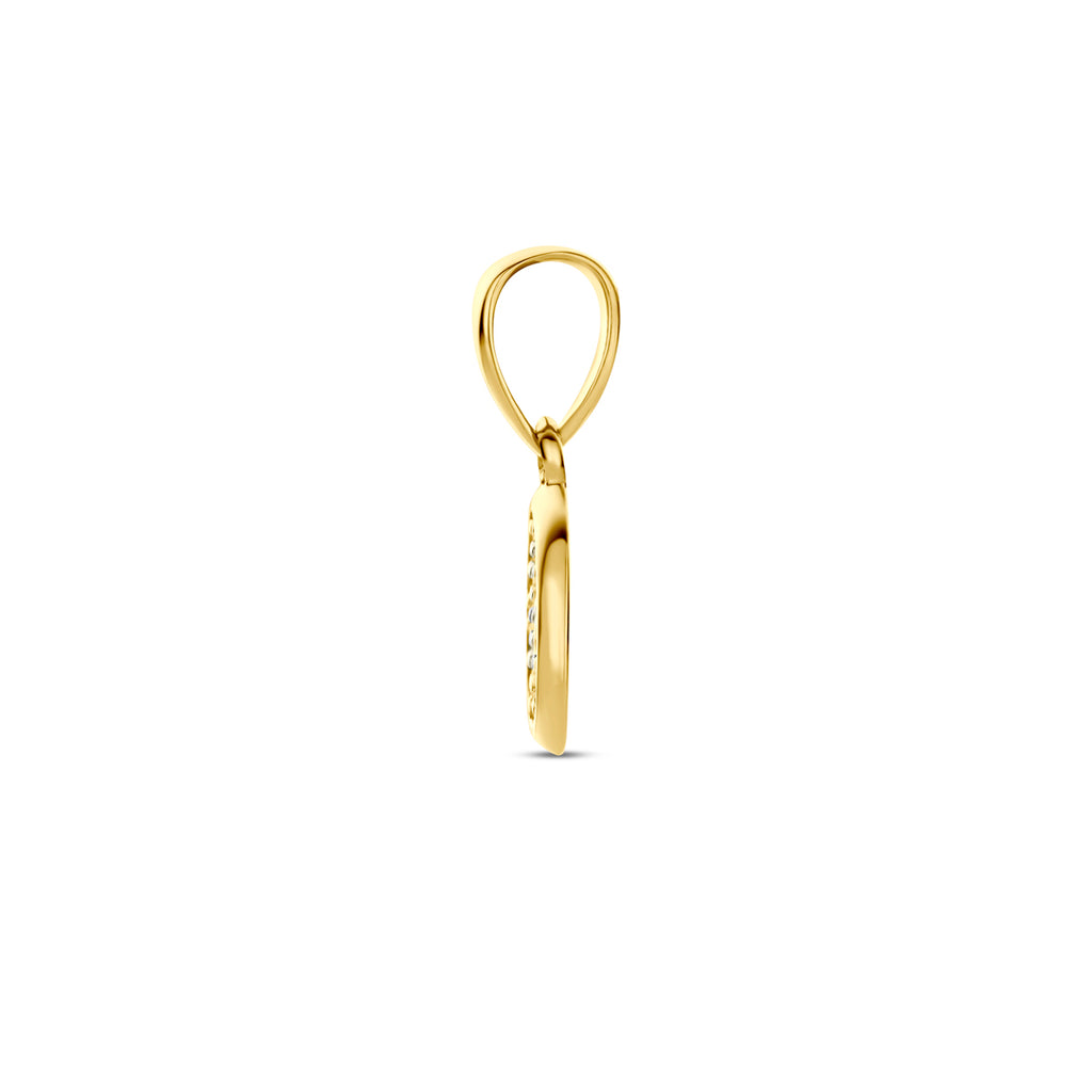 hanger zirkonia 8 mm 14K geelgoud