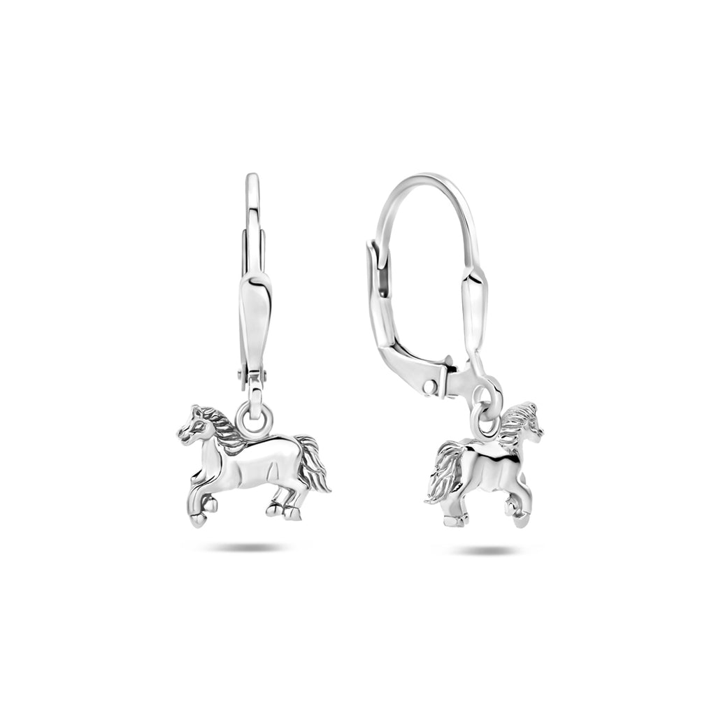 oorhangers paard brisur haak 22 mm zilver gerhodineerd