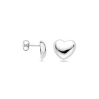 Ohrstecker Herz 12 mm Silber rhodiniert