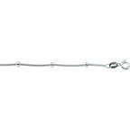 armband bolletjes 3,0 mm 18 + 3 cm zilver wit