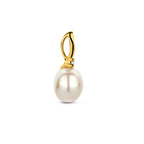 Anhänger Perle und Diamant 0,02ct H P 17,5mm 14K Gelbgold