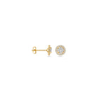 9 Karat Ohrstecker Zirkonia 7 mm 9K Gelb