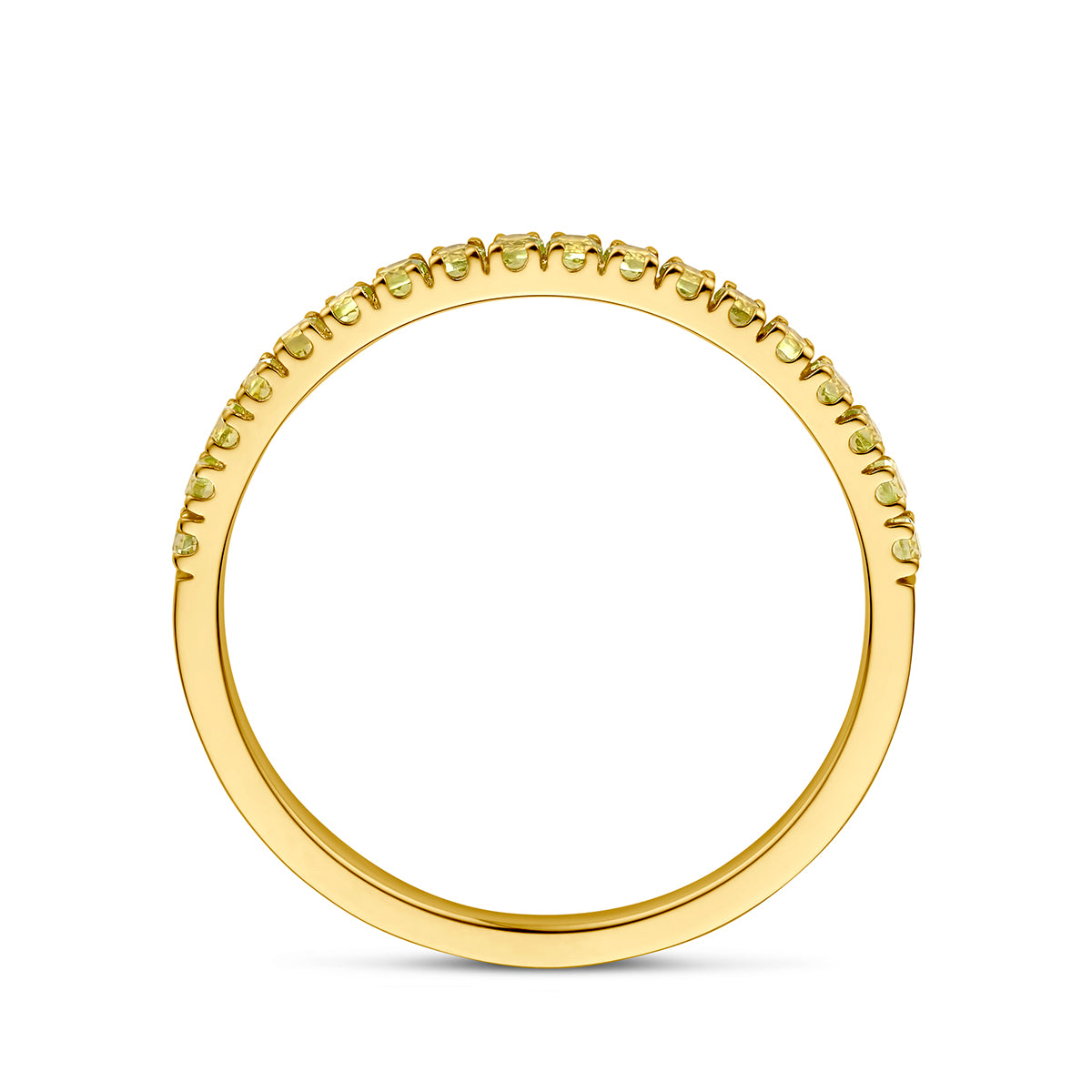 ring met geboortesteen peridoot augustus 14K geelgoud